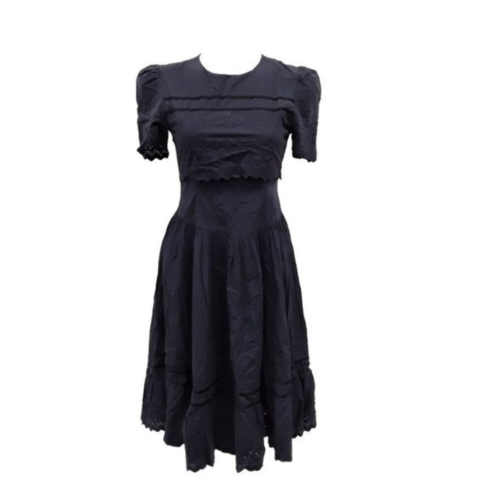 Vintage 80s the Square Black retro Rockabilly Pin-Up retro Dress sz Medium
